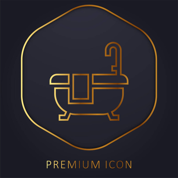 Bath χρυσό λογότυπο γραμμή πριμοδότηση ή εικονίδιο - Διάνυσμα, εικόνα