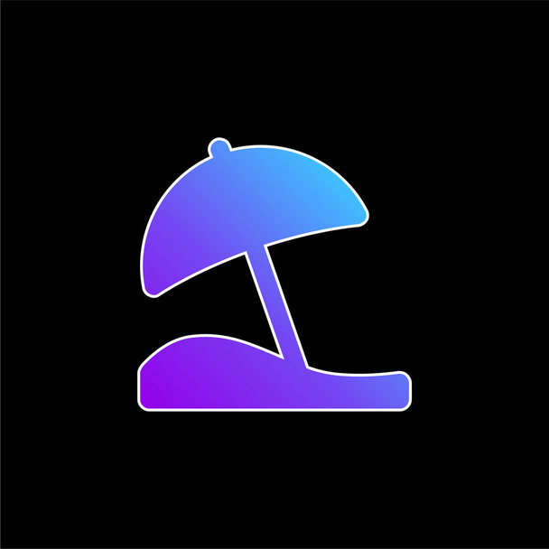 Ombrello da spiaggia blu gradiente icona vettoriale - Vettoriali, immagini