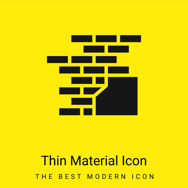 Tégla minimális fényes sárga anyag ikon - Vektor, kép