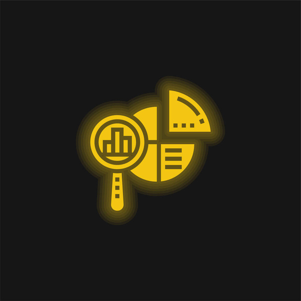 Contabilidade amarelo brilhante ícone de néon - Vetor, Imagem