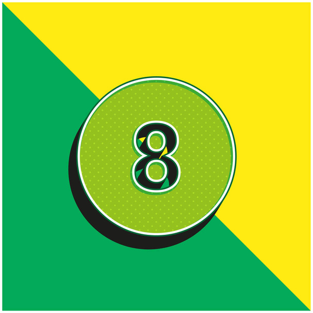 Biliardo Logo icona vettoriale 3D moderna verde e gialla - Vettoriali, immagini