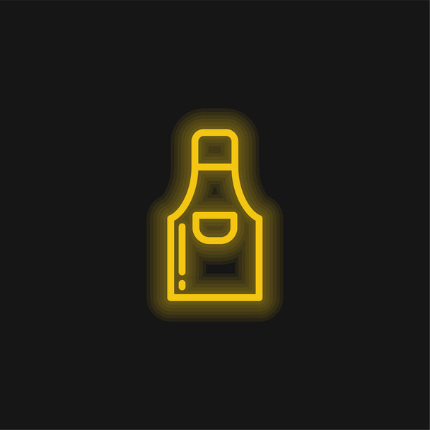 Kötény sárga izzó neon ikon - Vektor, kép
