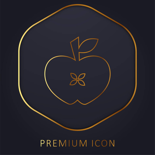 Logo de línea dorada de Apple Heart o icono - Vector, Imagen