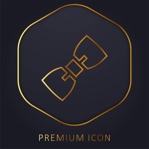 Bow Tie golden line premium logo or icon - Vector, Image