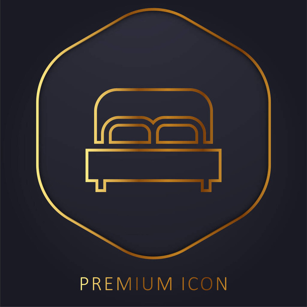 Bed gouden lijn premium logo of pictogram - Vector, afbeelding