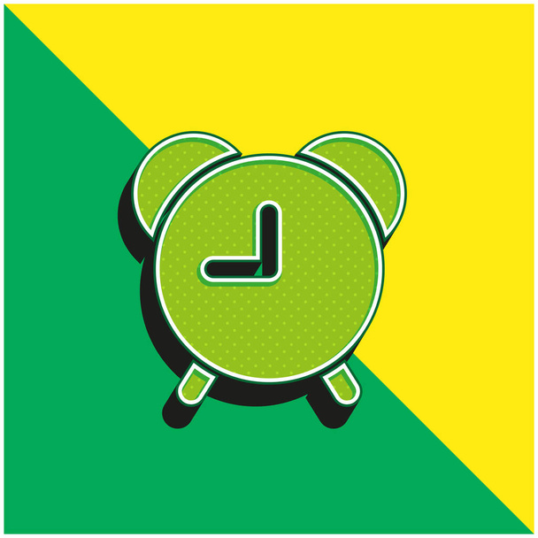 Συναγερμός Ρολόι Πράσινο και κίτρινο σύγχρονο 3d διάνυσμα εικονίδιο λογότυπο - Διάνυσμα, εικόνα