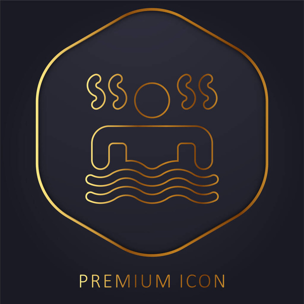 Fürdőszoba arany vonal prémium logó vagy ikon - Vektor, kép