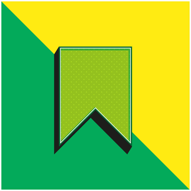 Signet Logo vectoriel 3d moderne vert et jaune - Vecteur, image