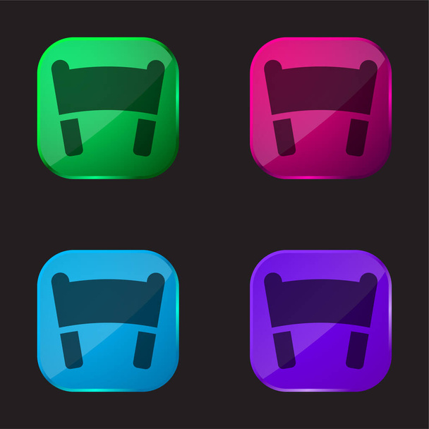 Banner ícone de botão de vidro de quatro cores - Vetor, Imagem