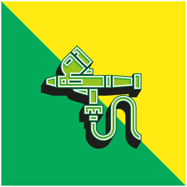 Airbrush Logo vectoriel 3D moderne vert et jaune - Vecteur, image