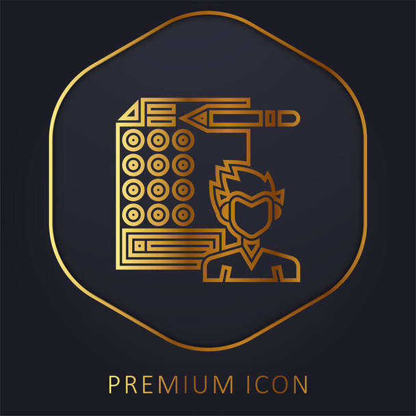 Answer golden line premium logo or icon - Vector, Image