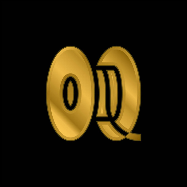 3d chapado en oro icono metálico o logo vector - Vector, imagen