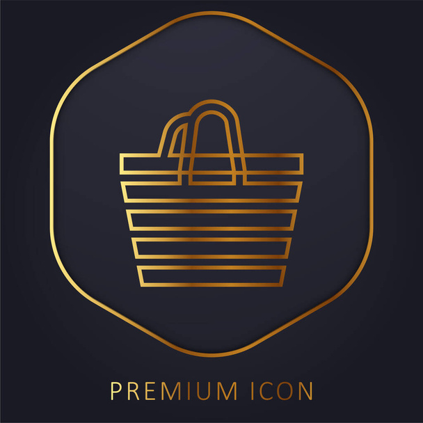 Пляжна сумка золота лінія логотип або значок преміум-класу
 - Вектор, зображення