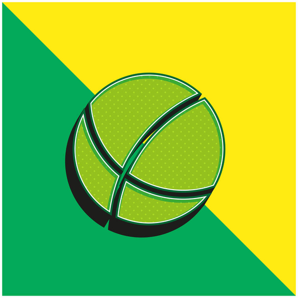 Bola verde e amarelo moderno logotipo do ícone do vetor 3d - Vetor, Imagem