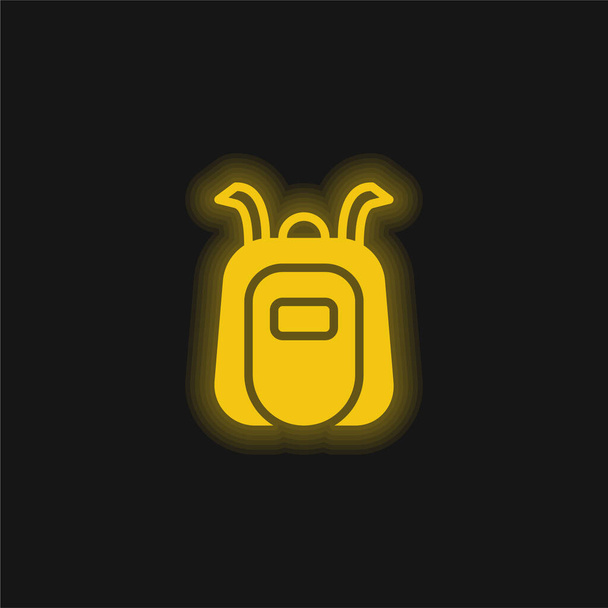 Mochila amarillo brillante icono de neón - Vector, imagen
