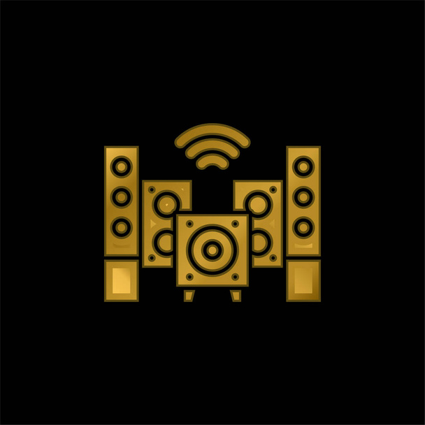 Pozłacana ikona lub wektor logo audio - Wektor, obraz
