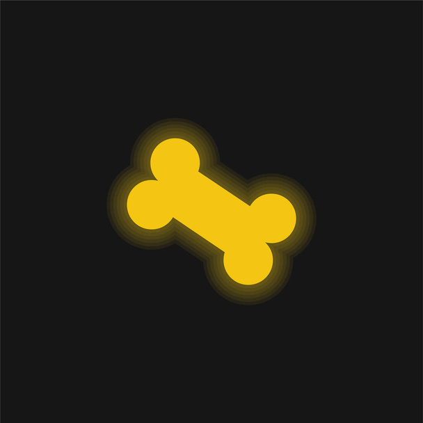Kemik sarısı parlak neon simgesi - Vektör, Görsel