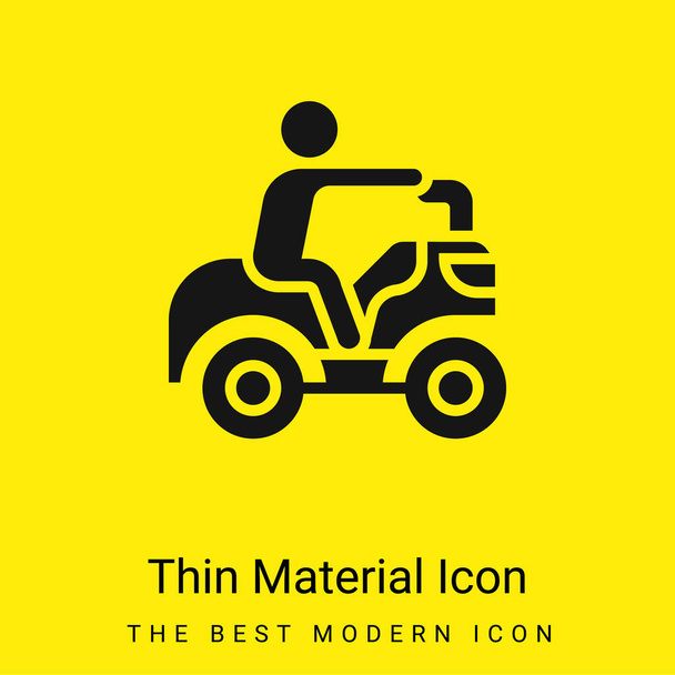 Atv minimal bright yellow material icon - Vector, Image