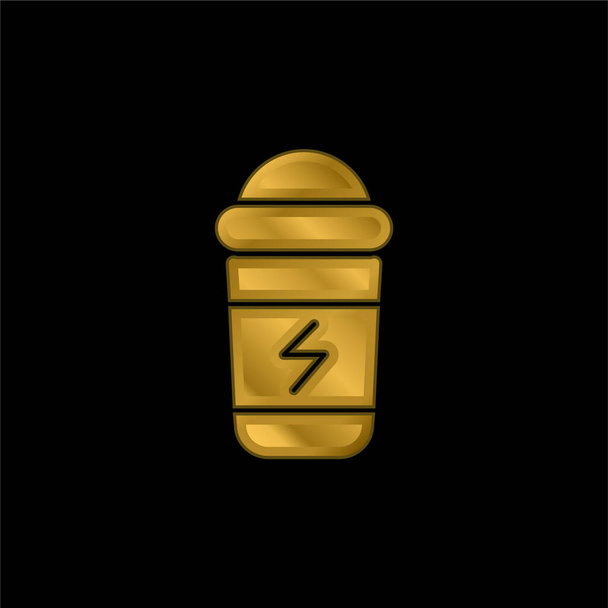 Напій золотий металевий значок або вектор логотипу
 - Вектор, зображення
