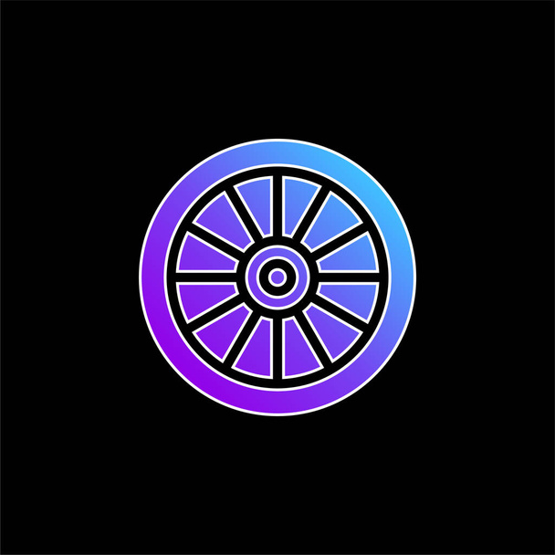 Icona vettoriale gradiente blu ruota in lega - Vettoriali, immagini