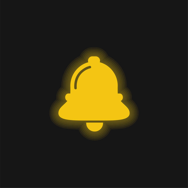 Campanello di allarme giallo icona al neon incandescente - Vettoriali, immagini