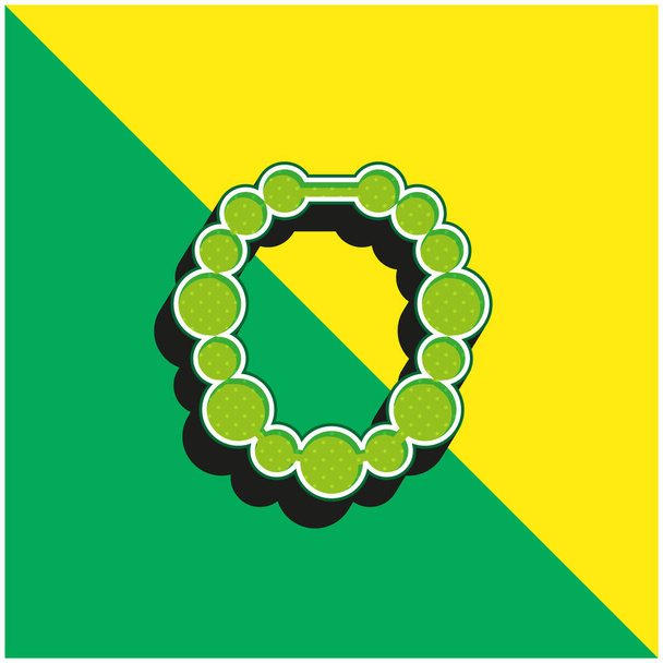 Perline Logo icona vettoriale 3D moderna verde e gialla - Vettoriali, immagini