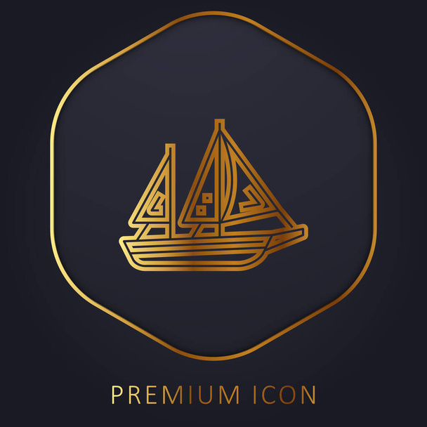 Vene kultainen linja palkkio logo tai kuvake - Vektori, kuva
