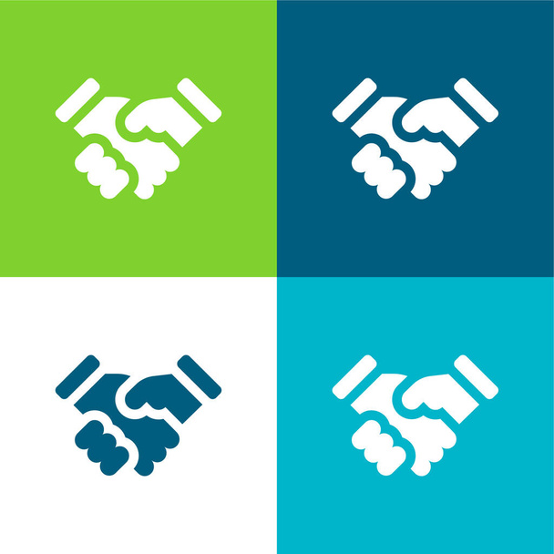 Dohoda Byt čtyři barvy minimální ikona nastavena - Vektor, obrázek