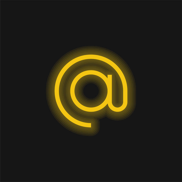 A giallo icona al neon incandescente - Vettoriali, immagini