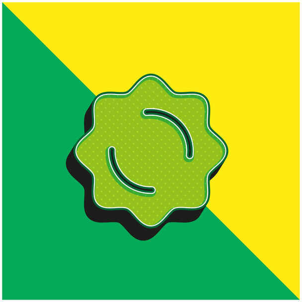 Награда Зеленый и желтый современный 3D логотип векторной иконки - Вектор,изображение