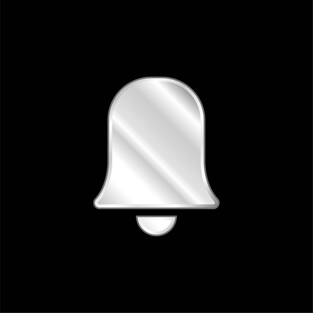 Hälytys Musta Täytetty Bell Symbol hopeoitu metallinen kuvake - Vektori, kuva