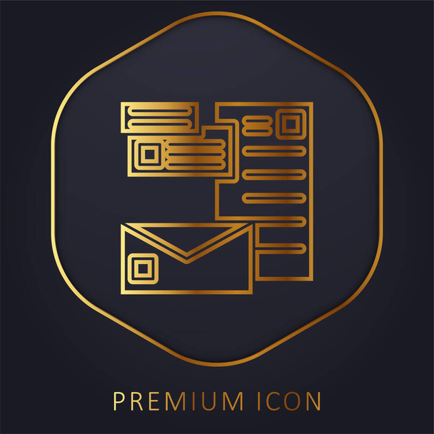 Брендинг золотой линии премиум логотип или значок - Вектор,изображение