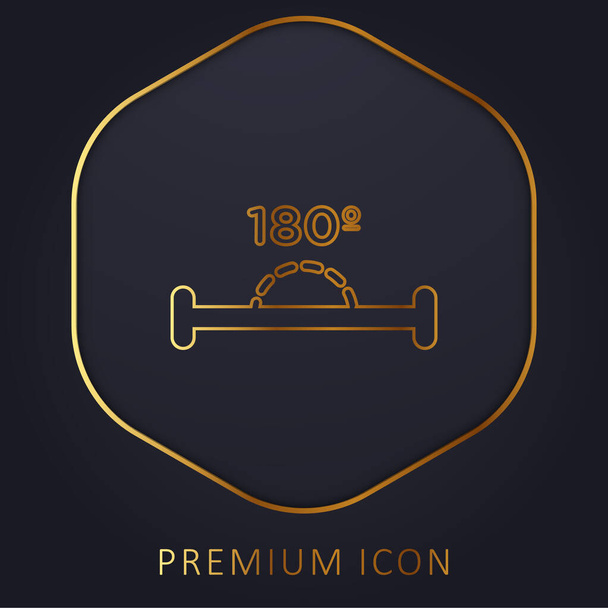 180 Degrees Angle golden line premium logo or icon - Vector, Image