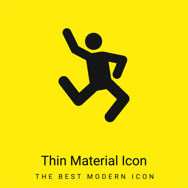 Breakdance mínimo icono de material amarillo brillante - Vector, Imagen