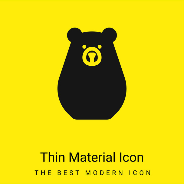 Medvebot minimális fényes sárga anyag ikon - Vektor, kép