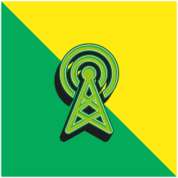 Antenni Vihreä ja keltainen moderni 3d vektori kuvake logo - Vektori, kuva