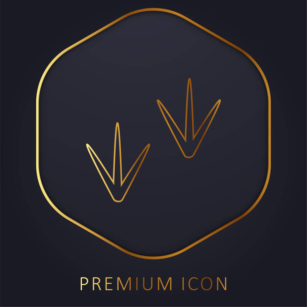 Pájaro línea de oro logotipo premium o icono - Vector, imagen