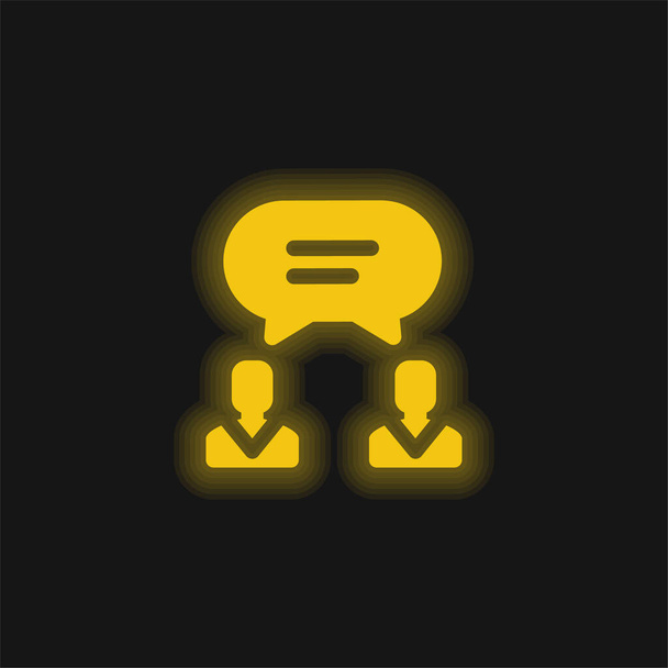 Agreement yellow glowing neon icon - Vector, Image