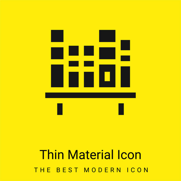 Boeken minimaal helder geel materiaal icoon - Vector, afbeelding