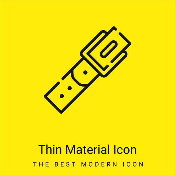 Gordel minimaal helder geel materiaal icoon - Vector, afbeelding