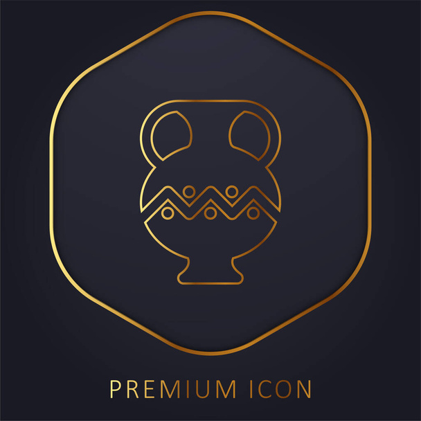 Oude Jar gouden lijn premium logo of pictogram - Vector, afbeelding
