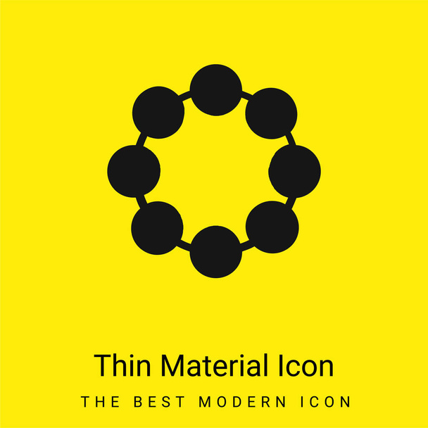 Korálek minimální jasně žlutý materiál ikona - Vektor, obrázek
