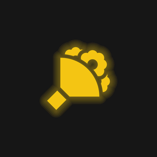 Ikona žlutého zářícího neonu kytice - Vektor, obrázek