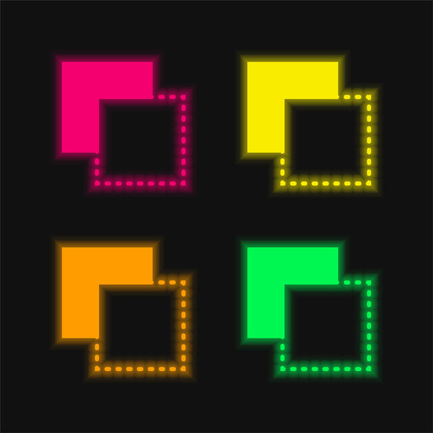 Arrière-plan quatre couleur brillant néon vecteur icône - Vecteur, image