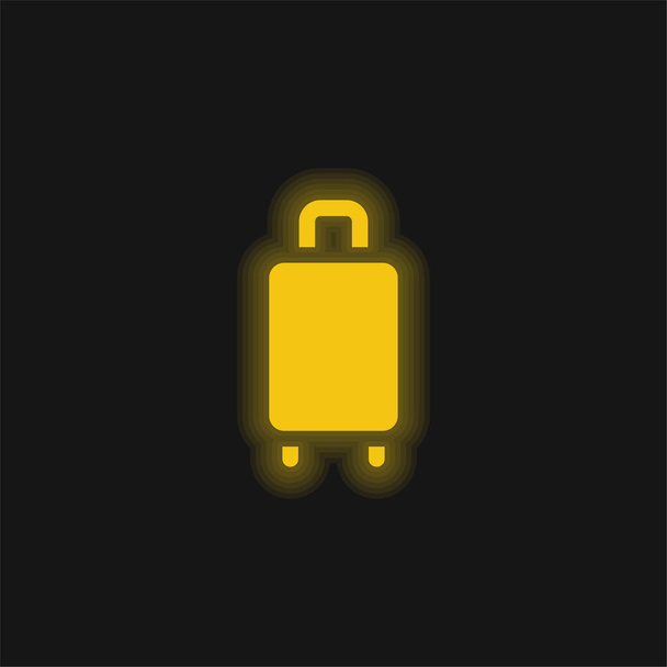 手荷物黄色輝くネオンアイコン - ベクター画像