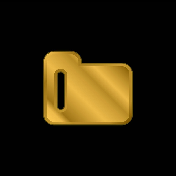 Black Folder Symbol gold plated metalic icon or logo vector - Vector, Image