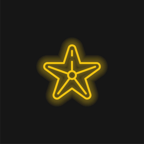 Strand sárga izzó neon ikon - Vektor, kép