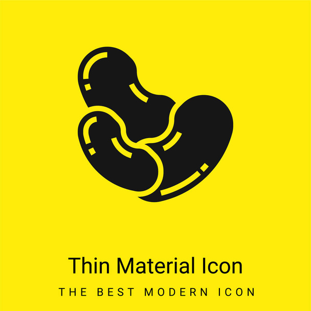 Bean minimal bright yellow material icon - Vector, Image