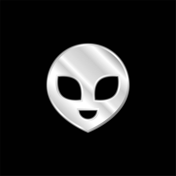 Alien argento placcato icona metallica - Vettoriali, immagini
