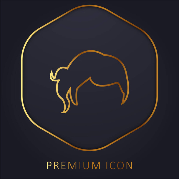 Negro Forma de pelo corto línea dorada logotipo premium o icono - Vector, imagen